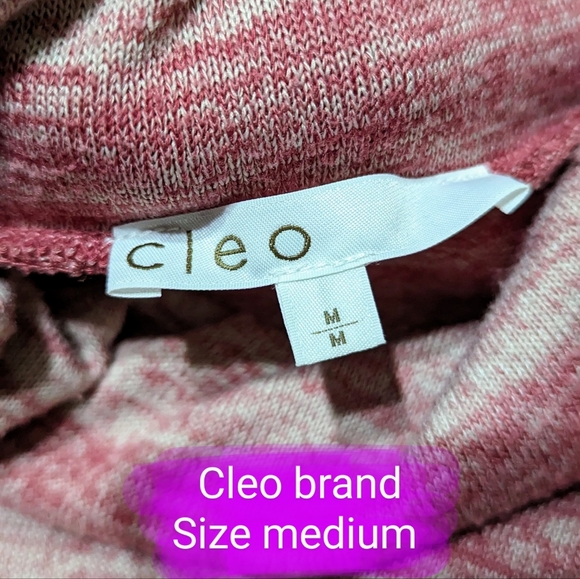 Cleo brand, heathered pink size med, ladies cowl neck sweater - Picture 3 of 12